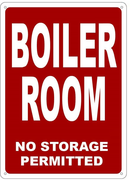 Boiler Room Sign (Aluminium Reflective Signs, RED)
