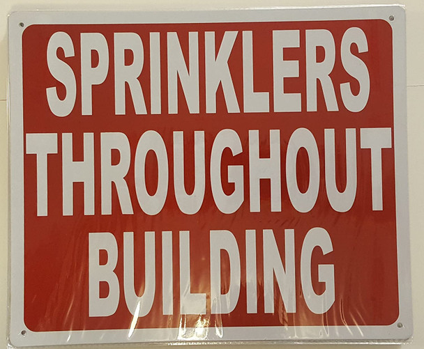 SPRINKLERS THROUGHOUT BUILDING Sign