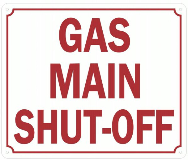 GAS MAIN SHUT-OFF SIGN