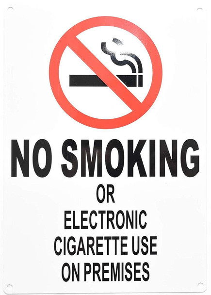 NO Smoking OR Electronic Cigarette USE ON Premises- NYC Smoke Free ACT Sign