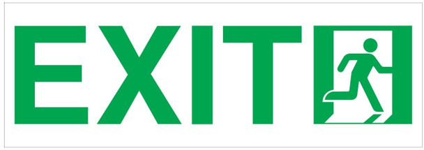 Exit Sign Glow in The Dark (Photoluminescent,High Intensity