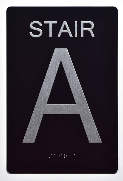 Stair A Sign -Stair Number Sign Black