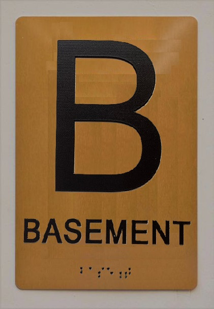 Basement Sign - Gold
