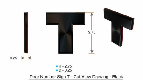 Apartment Number Sign Letter T