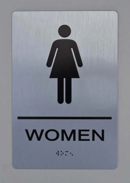 WOMEN Restroom Sign ADA Sign -Tactile Signs  The sensation line  Ada sign