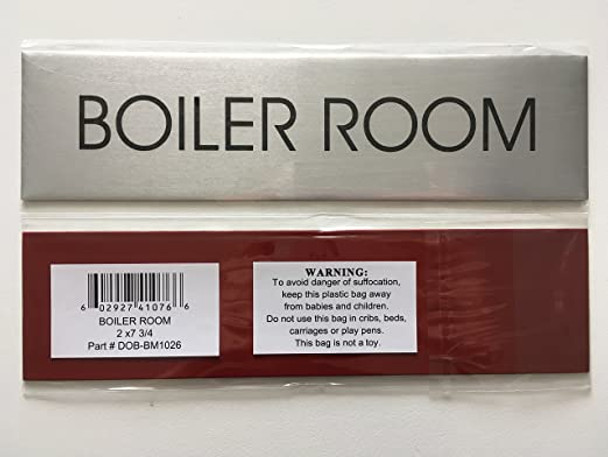 Boiler Room Sign - Delicato line (Brushed Aluminum)