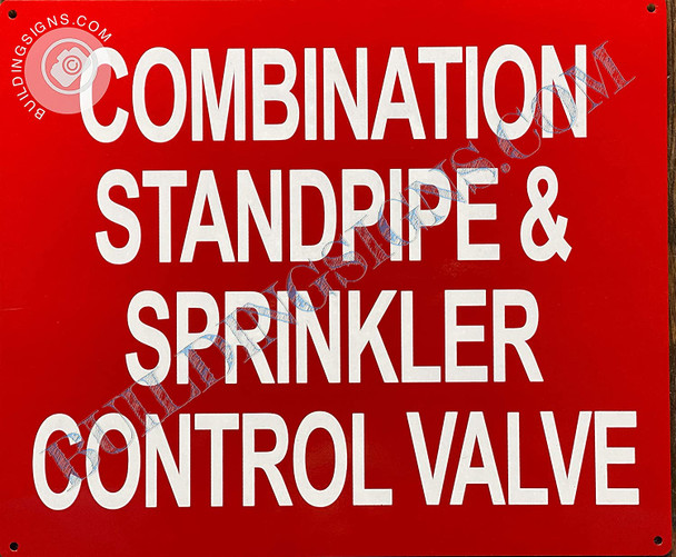 Sign Combination Standpipe and Sprinkler Control Valve