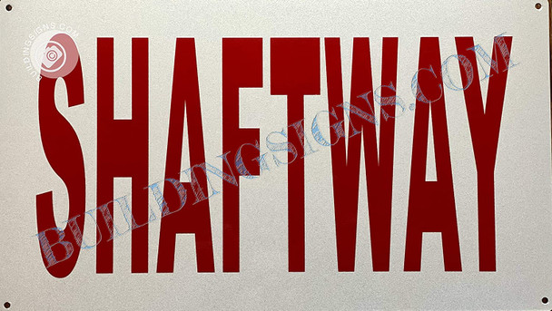 Sign SHAFTWAY  (White, Reflective)