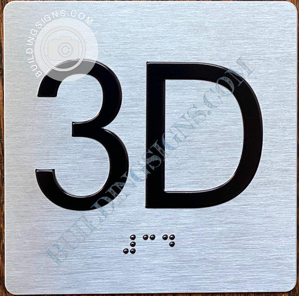 Sign Apartment Number 3D  with Braille and Raised Number