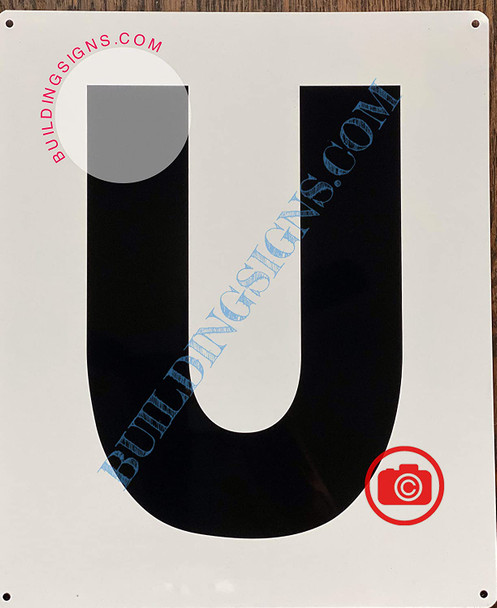 Large Letter U -Metal Sign - Parking LOT Sign