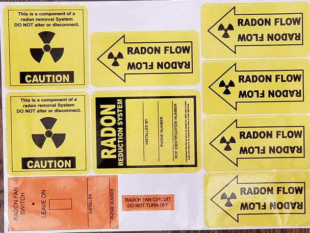 Radon Vent Sticker-ONE (1) Sheet