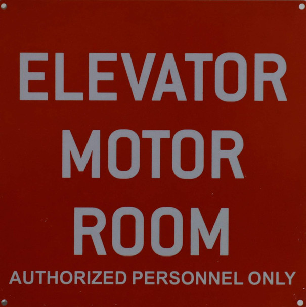 Elevator Motor Room Sign