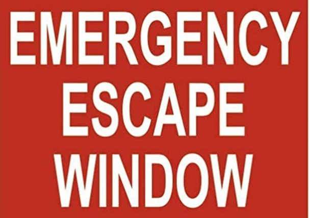 Emergency Escape Window Label Decal Sticker