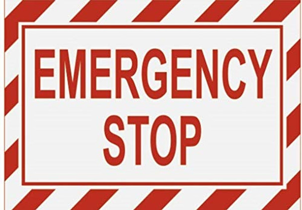 Emergency Stop Label Decal Sticker Sign