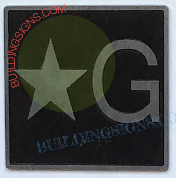 ELEVATOR FLOOR NUMBER STAR G SIGN- ELEVATOR JAMB PLATE FLOOR STAR G SIGNAGE