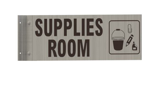 Supplies Room SIGNAGE-Two-Sided/Double Sided Projecting, Corridor and Hallway Sign