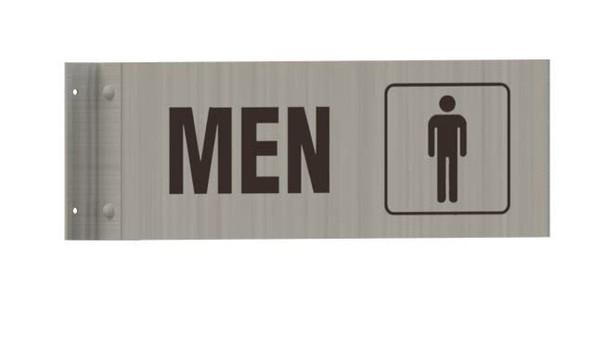 Men Restroom SIGNAGE-Two-Sided/Double Sided Projecting, Corridor and Hallway SIGNAGE