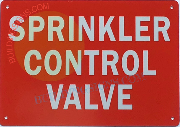 SPRINKLER CONTROL VALVE INSIDE SIGN