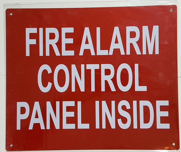 FIRE ALARM CONTROL PANEL LOCATED INSIDE SIGN