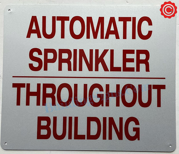 AUTOMATIC SPRINKLER THROUGHOUT BUILDING SIGN