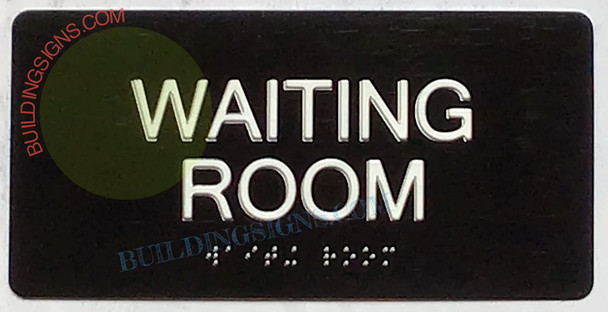WAITING ROOM Sign Tactile Touch Braille Sign