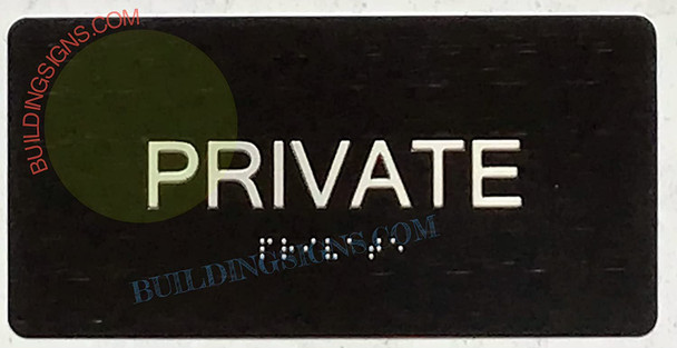 PRIVATE SIGN Tactile Touch Braille Sign