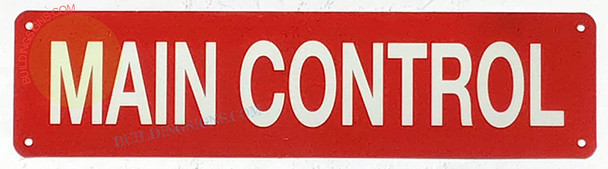 MAIN CONTROL SIGN, Fire Safety Sign