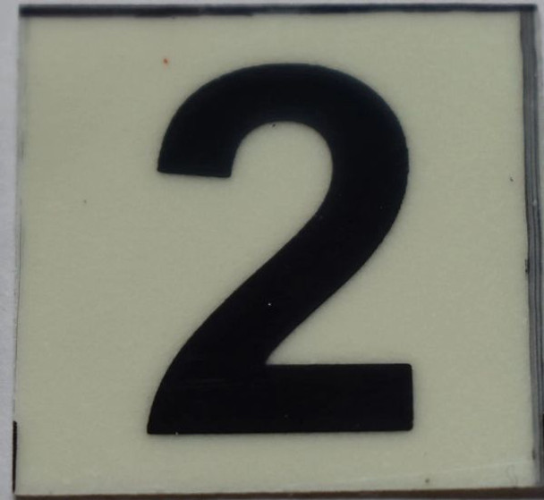 PHOTOLUMINESCENT DOOR NUMBER 2 SIGN