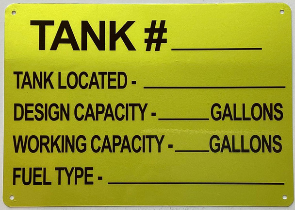 Tank # Signage -Tank Number Signage