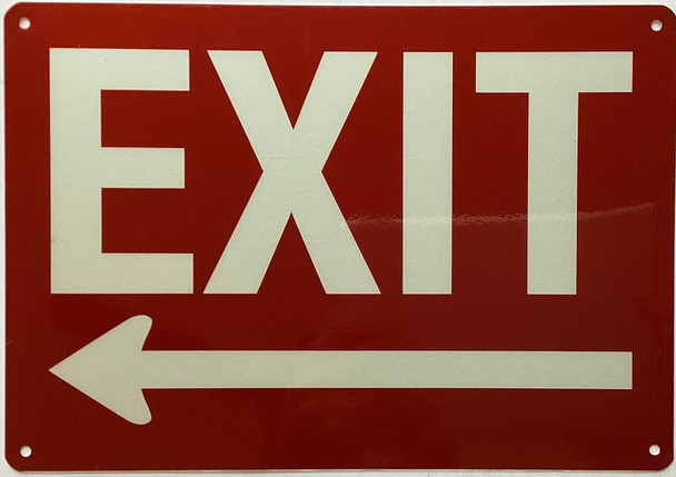 Exit left arrow Signage