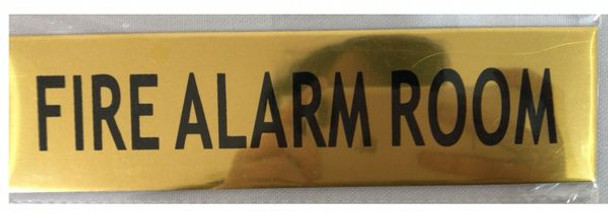 FIRE ALARM ROOM Sign - GOLD ALUMINUM