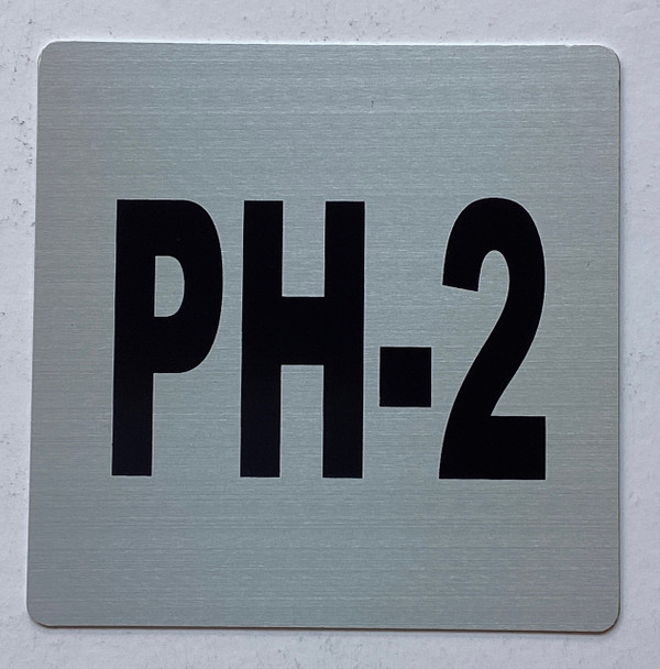 Apartment number PH-2 sign