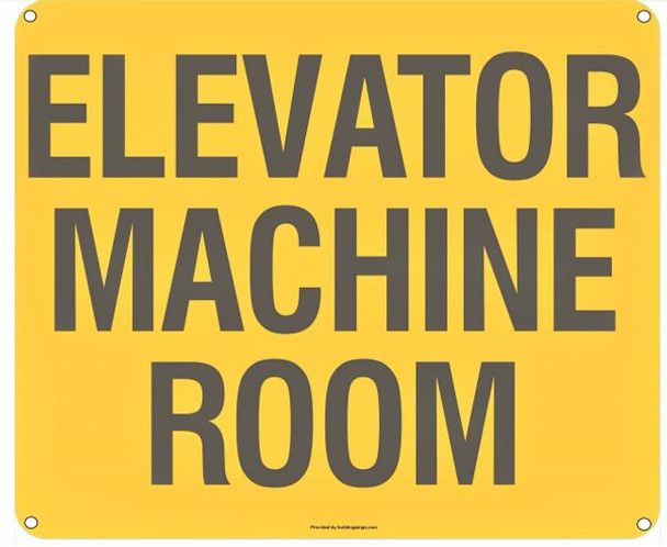 ELEVATOR MACHINE ROOM SIGN  YELLOW