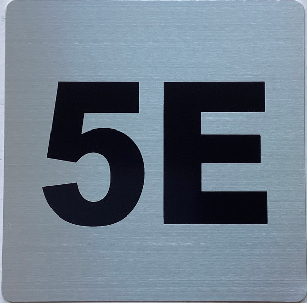 Apartment number 5E sign