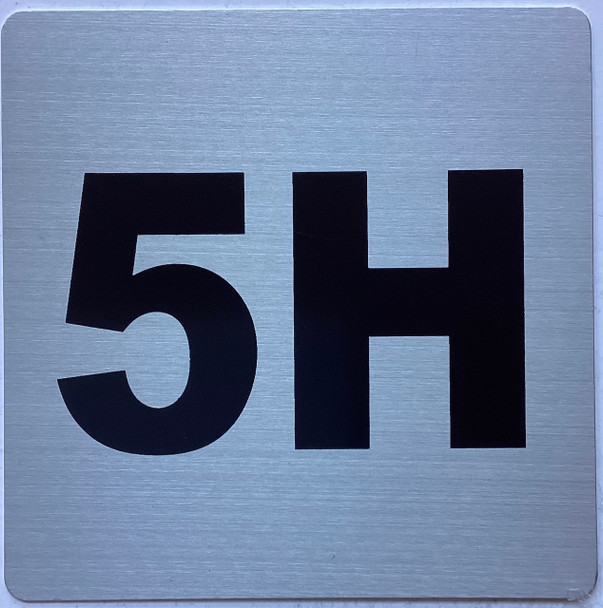 Apartment number 5H sign