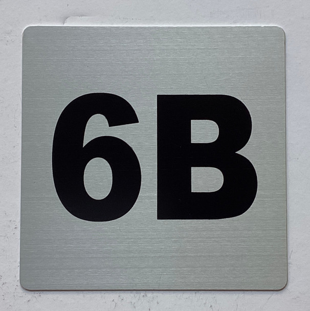 Apartment number 6B sign