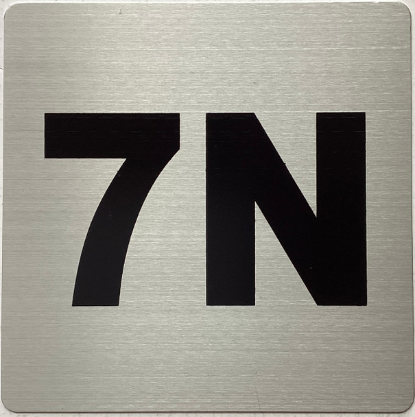 Apartment number 7N sign