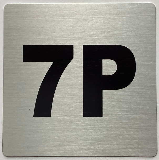 Apartment number 7P sign