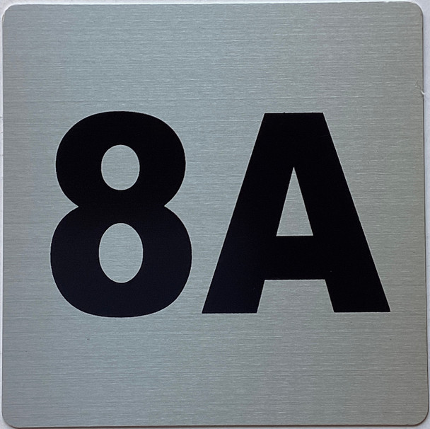 Apartment number 8A sign