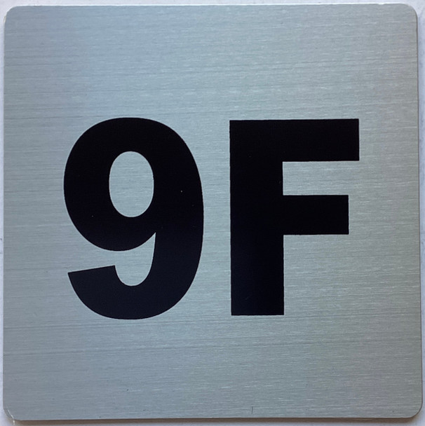 Apartment number 9F sign