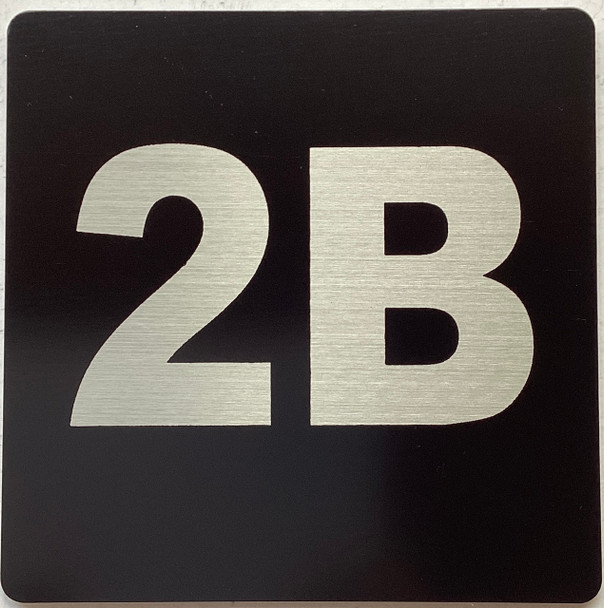 Apartment number 2B sign