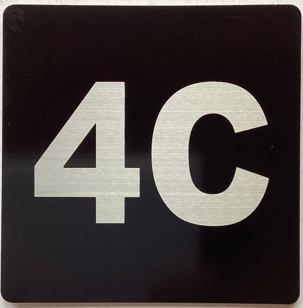 Apartment number 4C sign