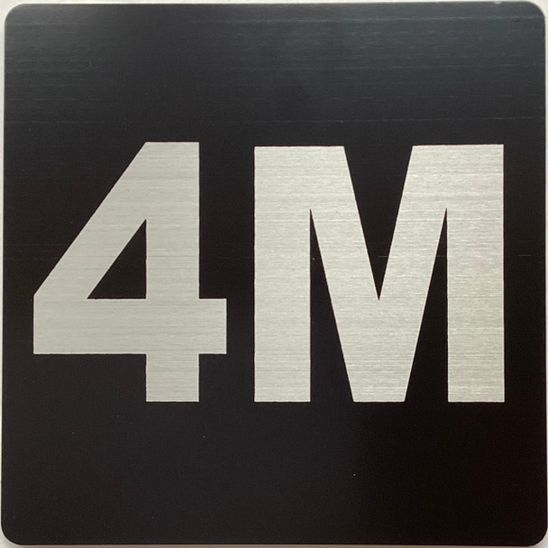 Apartment number 4M sign