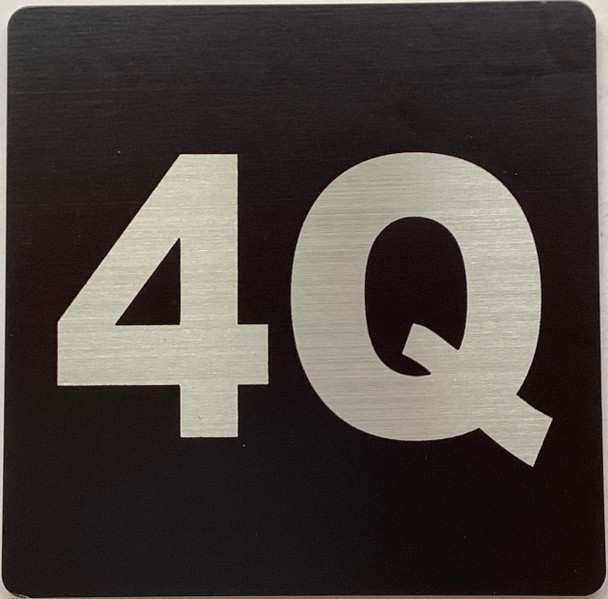 Apartment number 4Q sign