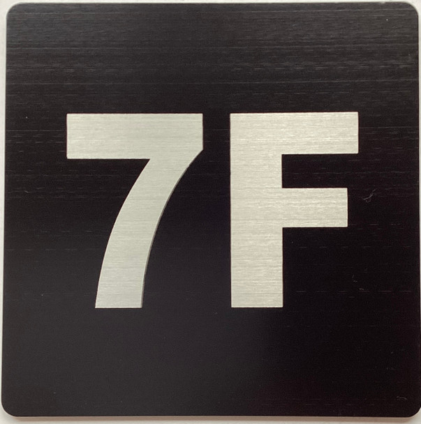 Apartment number 7F sign