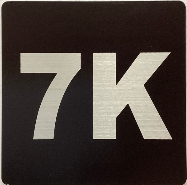 Apartment number 7K sign