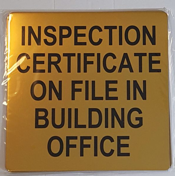 INSPECTION CERTIFICATE SIGN