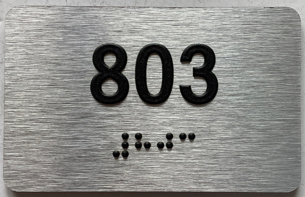 apartment number 803 sign