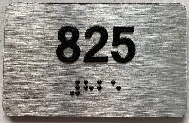 apartment number 825 sign