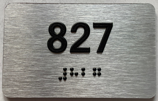 apartment number 827 sign